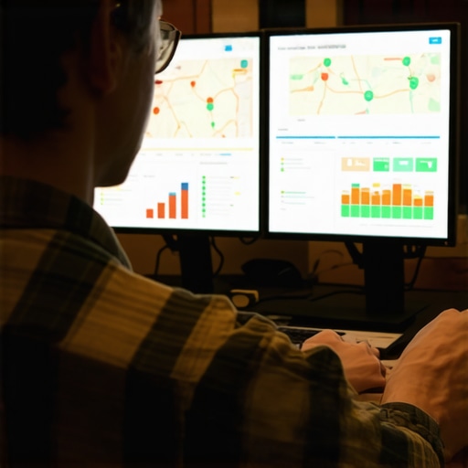 SEO analyst working on local SEO charts and technical data for Map Pack stability