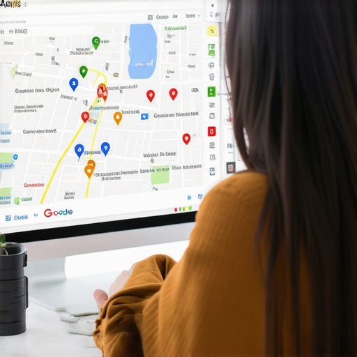 SEO expert reviewing Google Map Pack analytics on a monitor