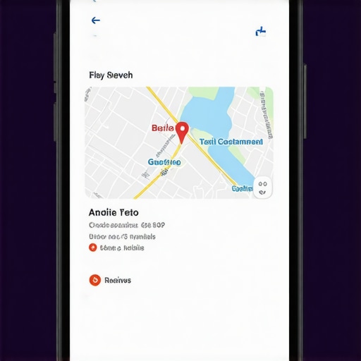 Optimized Mobile Local Search Results Mobile device showing local search results with map and reviews