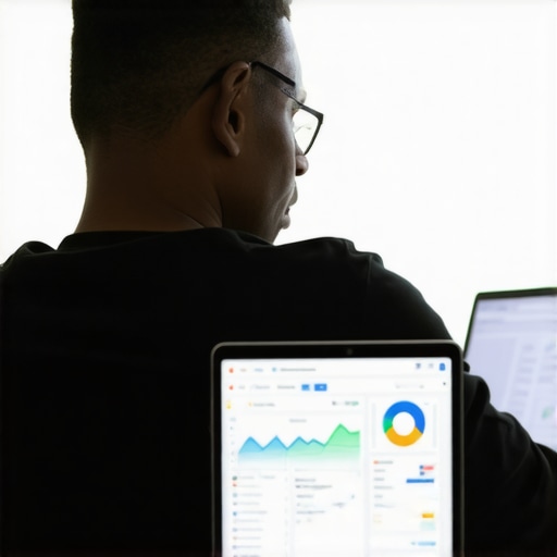 Digital marketer analyzing local SEO and Google My Business metrics