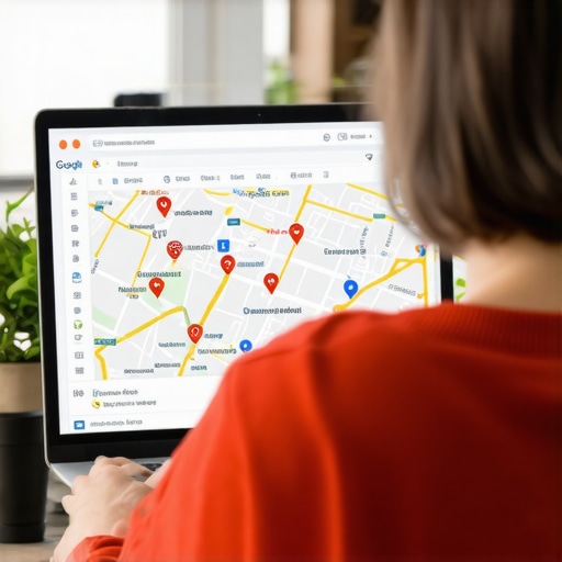 Person fixing Google Map listing visibility issues on a computer