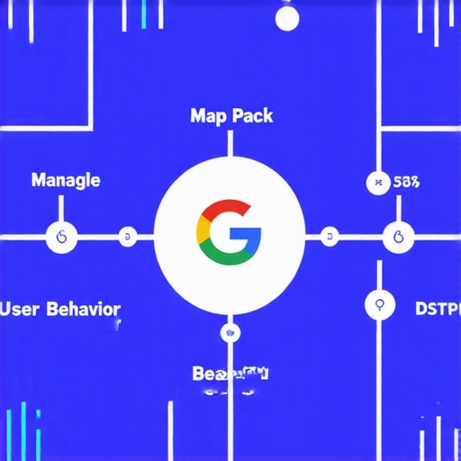 Diagram showing the multifaceted influences on Google Map Pack visibility, including technical, behavioral, and algorithmic factors.