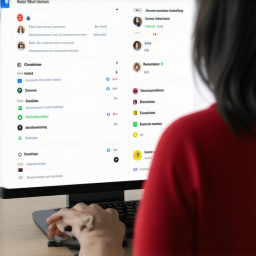 A workspace with a computer monitor displaying SEO dashboards for local SEO monitoring