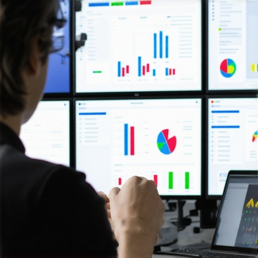 A person monitoring local SEO performance using multiple tools on their computer