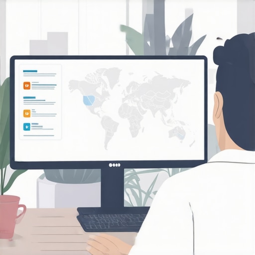 Expert analyzing duplicate Google My Business listings on a computer