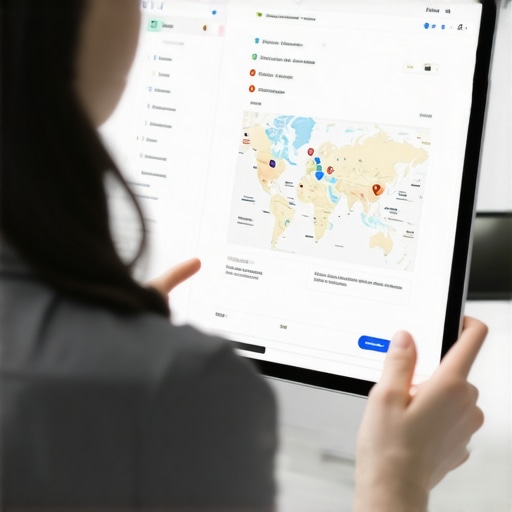 Google My Business Audit Process Person reviewing local business profile and map data on computer