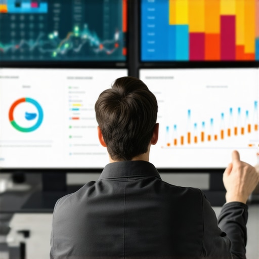 Person analyzing local SEO metrics on a digital dashboard