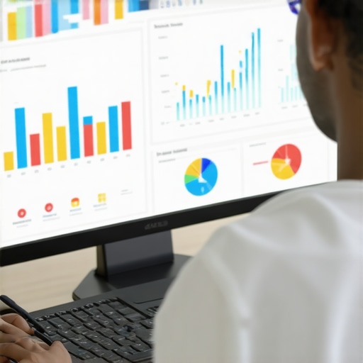 Person reviewing local SEO metrics and insights on a laptop