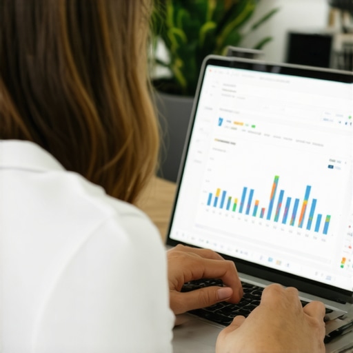 Person analyzing local SEO metrics on a laptop